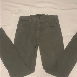7 For All Mankind Green Skinny Pants